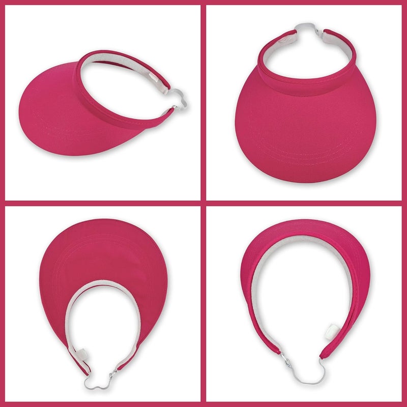 Beevarn Store 2 Pack Sun Visors Women Wide Brim Clip on Summer Hats Adjustable UV Protection - Image 4